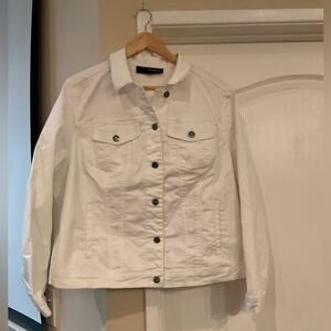 Denim 24/7 Plus White Jean Jacket 18W